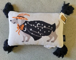 Witch Crafters Decorative Pillow w/ Dachshund Dressed as Witch 10" x 16" - Picture 1 of 6