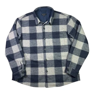 Banana Republic Size XL Heritage Shirt Jacket Plaid Shacket Grey Blue - Picture 1 of 12