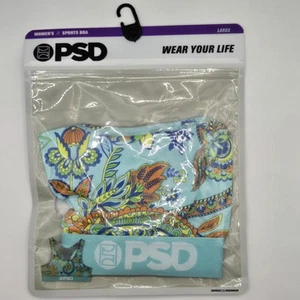 Sujetador deportivo para mujer PSD azul estampado cachemir NUEVO TALLA GRANDE - Imagen 1 de 9