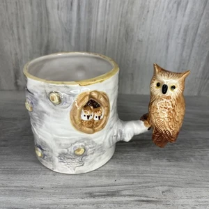 Taza de café Bergschrund Owl 1993 de colección Búho árbol genealógico pintado a mano - Imagen 1 de 4