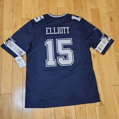NUEVO CON ETIQUETAS Nike Ezekiel Elliott #15 DALLAS COWBOYS Hombres Equipo NFL Réplica CAMISETA L Nueva Foto 1 de 4