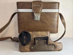 Vintage braun Kunstleder Kamera Hartschalenkoffer komplett mit Regal 12"x 6" x 9" SCHÖN - Bild 1 von 15