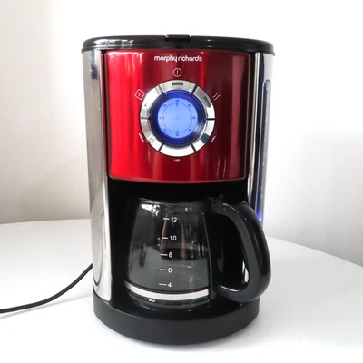 Morphy Richards Accents Filter Coffee Maker Red Silver - Image 1 of 4