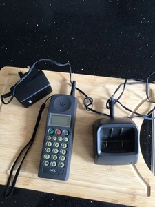 RARE- Vintage NEC Portable Brick Telephone With Charging Dock - Picture 1 of 14