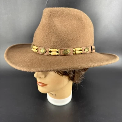 Sombrero SCALA Classico Dorfman Pacific Company Hecho a Mano Lana Marrón Talla Grande Foto 1 de 4