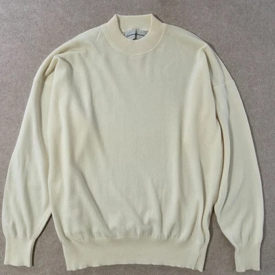 VTG 90s Scottish Cashmere Sweater Sz M/L Unisex Oversized Neutral Minimalist Lux - Image 1 of 4