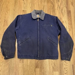 Vintage Carhartt Detroit Jacket Fits Medium Blanket Lined Workwear Blue Vtg - Picture 1 of 8