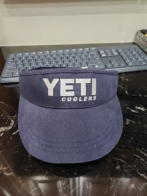 Yeti Coolers Visor Hat Navy Blue Wide Brim Low Profile Golf Sun Fishing - Image 1 of 4