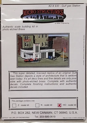 Kit de luxo Miller Engeneering Gulf Gas Station escala HO - Leia a descrição - Imagem 1 de 4
