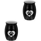  2pcs Lovely Pattern Dog Urn Delicate Cat Urn Stainless Steel Cremation Urn Pet