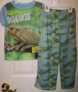 Animal Planet Chameleon Disguise Long Pajama PJ 2 Piece Set Boys Size 4 / 5 NWT - Picture 1 of 1