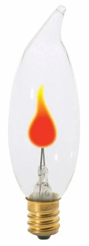 Satco S3756 120V 1/Card Candelabra Base 2-3-Watt Flicker Bulb, Clear - Image 1 of 1