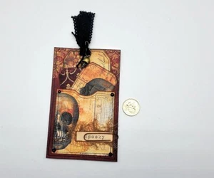 1-Halloween-Skull-Pocket-Embellishments-Gothic-Junk Journal-Linen Cardstock - Picture 1 of 2