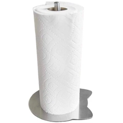 NUEVO en Paquete Gatito Gato Cocina Papel Toallero Plata Metal Minimalista Foto 1 de 4