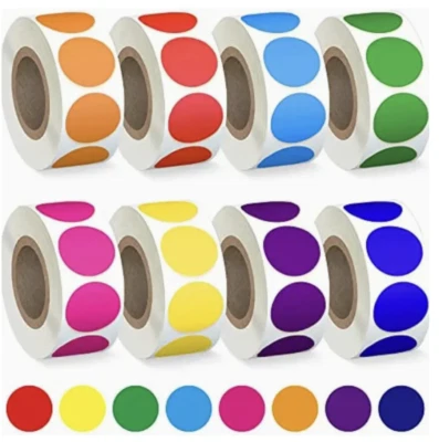 Coloured Dot Stickers Small 1.8cm 50/100p Organising Labels Colour Coding Craft - image 1 of 4