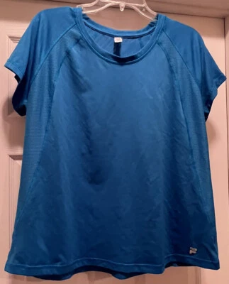 Женская футболка Fila X-Large синий пуловер с круглым вырезом логотип эластичная спортивная одежда - Изображение 1 из 4