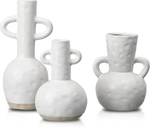 Jarrón para flores de las COLECCIONES DE TERESA, 3 piezas de jarrones blancos gris escandi - Imagen 1 de 4