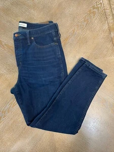 "Pantalones Madewell talla 32P tiro alto ajustados azul denim cintura 36"" entrepierna 25""" - Imagen 1 de 8