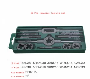Imperial Hand Tap and Die Set 1/4 NC20 5/16 NC18 3/8NC16 7/16NC14 wrench 1/8-1/2 - Picture 1 of 1