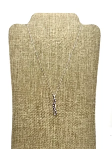 Jane Seymour 10K White Gold Amethyst Diamond Pendant and Chain Necklace 17.75 in - Picture 1 of 5
