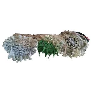 Lote de Centros de Mesa Vintage Tapetes Crochet 14"-21" Varios Diseños - Imagen 1 de 12