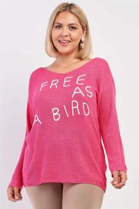 Plus Size "free As A Bird" Logo Knit Sweater Pullover - Picture 1 of 4