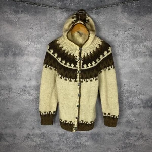 Herren Vintage Stobi Strick Kapuze Pullover Strickjacke Mehrfarbig Wolle Gr. S - Bild 1 von 10