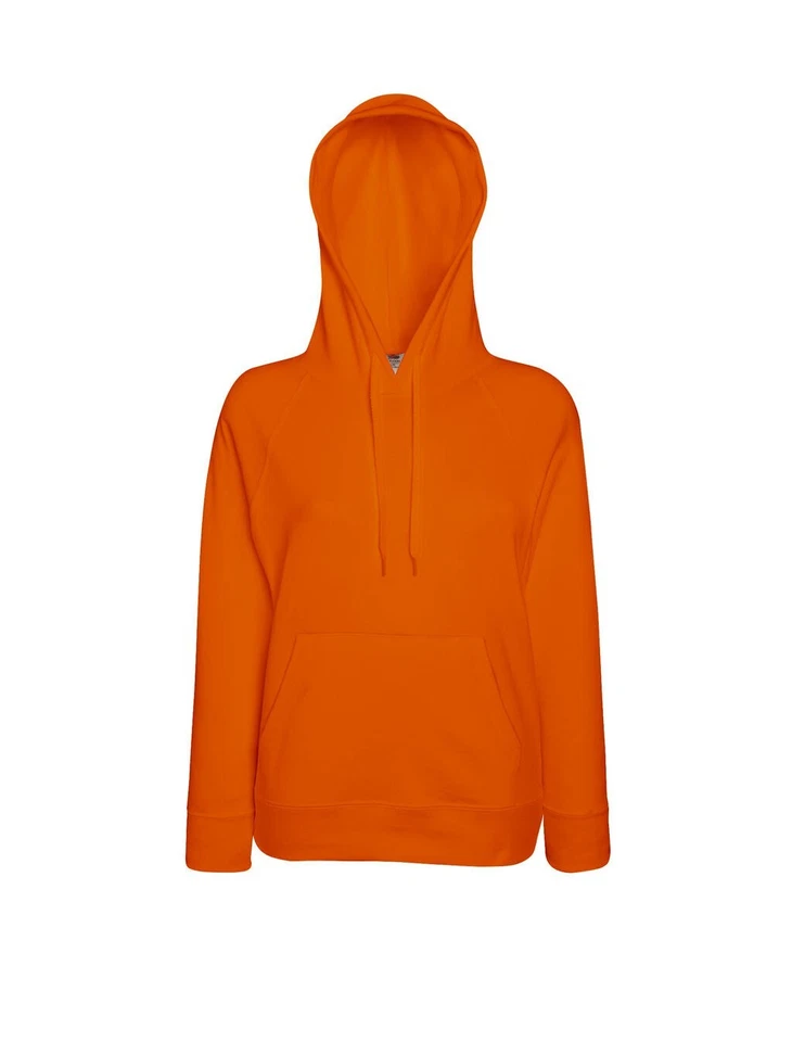 Fruit Of The Loom leichter Kapuzenpullover Lady-fit Hoodie Damen Pullover Pulli XS orange