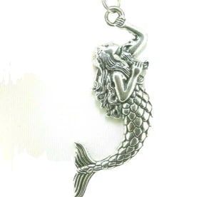 New  Beautiful Custom  MERMAID  Keychain  Key Ring  O-ring  Silver-tone - Picture 1 of 12