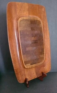 Vintage Dansk Jens Quistgaard 18”x12” Parquet Teak Wood Cheese Board Danish Mod - Picture 1 of 6