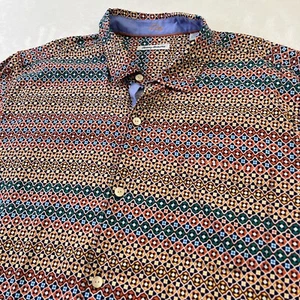 Tommy Bahama Mens Shirt XXL Silk Patterned Button Up Multicolor Beach Casual - Picture 1 of 11
