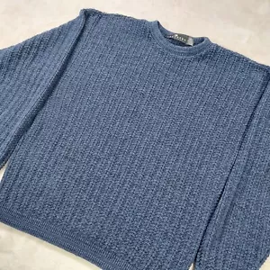 Vintage Consensus Mens Sweater Pullover Crew Large 90s Y2K Chunky Fisherman USA - Picture 1 of 11