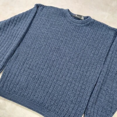 Vintage Consensus Mens Sweater Pullover Crew Large 90s Y2K Chunky Fisherman USA - Image 1 of 4
