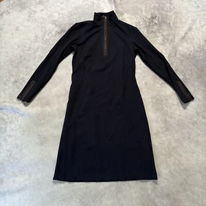 J. McLaughlin Dress Womens Size Small Black Ponte Knit 1/4 Zip Mock Neck - Picture 1 of 9