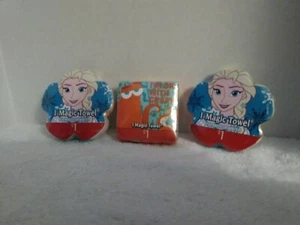 Disney Expanding Towels Set of 3 Frozen Elsa & Finding Dory Hank - Picture 1 of 5