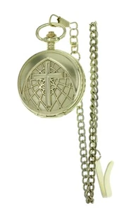 Christian Religious Cross Pocket Watch Silver Gold Tone - Bild 1 von 3