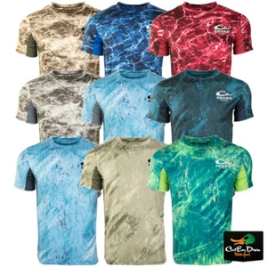 NEW DRAKE PERFORMANCE FISHING SHIELD 4 CAMO MESH BACK CREW NECK S/S SHIRT - Picture 1 of 17