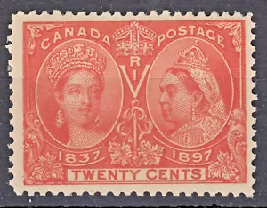 Canada 20c QV Diamond Jubilee, Scott 59, F-VF MHR, catalogue - $300 - Picture 1 of 2