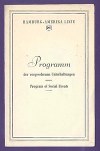 SS New York Program of Social Events - Hamburg American Line - Picture 1 of 1