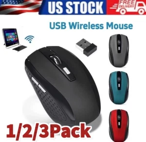 Wireless Optical Mouse Mice 2.4GHz USB Receiver For Laptop PC Computer DPI USA - Picture 1 of 11