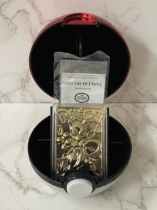 Pokemon Mewtwo 1999 edición especial tarjeta chapada en oro de 23 quilates con certificado de autenticidad y estuche 23 k - Imagen 1 de 13