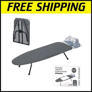 Compact Metal Mesh Tabletop Ironing Board - Foldable with Heat Resistant Cover - Picture 1 of 8