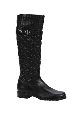Botas hasta la rodilla acolchadas de cuero negras Stuart Weitzman para mujer talla 7,5 medianas Foto 1 de 4