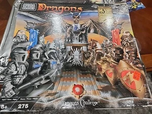 Retired MEGA BLOKS Dragons Challenge # 9897 Chess Checkers Set W/ Collectors Tin - Picture 1 of 5