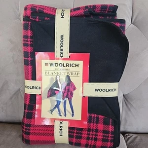 Woolrich Red Black Blanket Wrap Shawl Poncho Cape One Size OS NWT - Picture 1 of 2