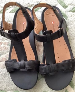 Clarks Artisan Unstructured un Adorn sandals black/V dk blue size 7 - Picture 1 of 6