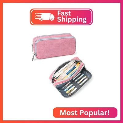 Estuche para lápices Della Gao de gran capacidad de nailon grande bolsa para lápices papelería simple Foto 1 de 2