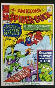 DON ROSA SIGNED SCROOGE MCDUCK ART PRINT SPIDER-MAN COVER PARODY 12x17 Signed - Picture 1 of 5
