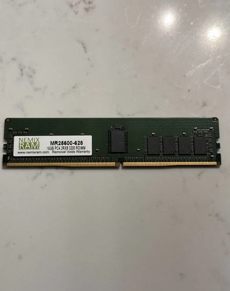 NEMIX 16GB DDR4 3200MHz PC4-25600 ECC 2Rx8 RDIMM MR25600-628 - Image 1 of 1