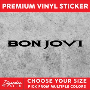 BON JOVI [VINYL STICKER]-for Car/Truck WINDOW-LAPTOP-FOLDER-YOU PICK COLOR/SIZE - Picture 1 of 6